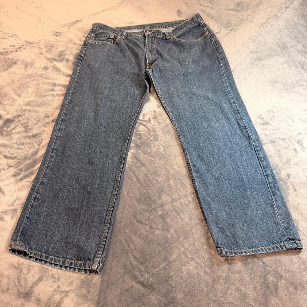 Levi 505 Jeans Mens Jeans 40x30 Blue Dark Wash Denim Work Western Cowboy Wear